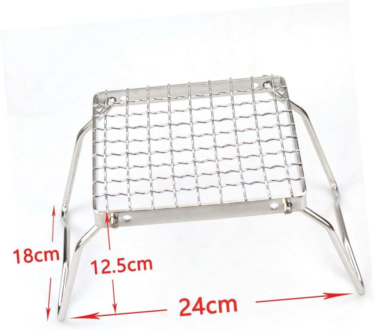 Portable Stainless Steel Barbecue Grill Rack with Carry Bag, Foldable Outdoor Camping Bbq Grill Rack for Picnic and Campfire Cooking