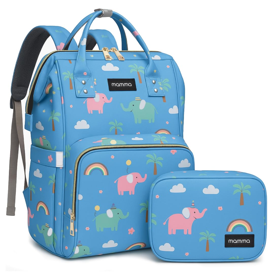 MAMMA Diaper Bag for Mothers for Travel | Baby Bag for Mother Travel, Diaper Bags for Mom and Hospital Bag for Delivery Women Includes Small Diaper Handbag for Day Outings with 9 Month Warranty