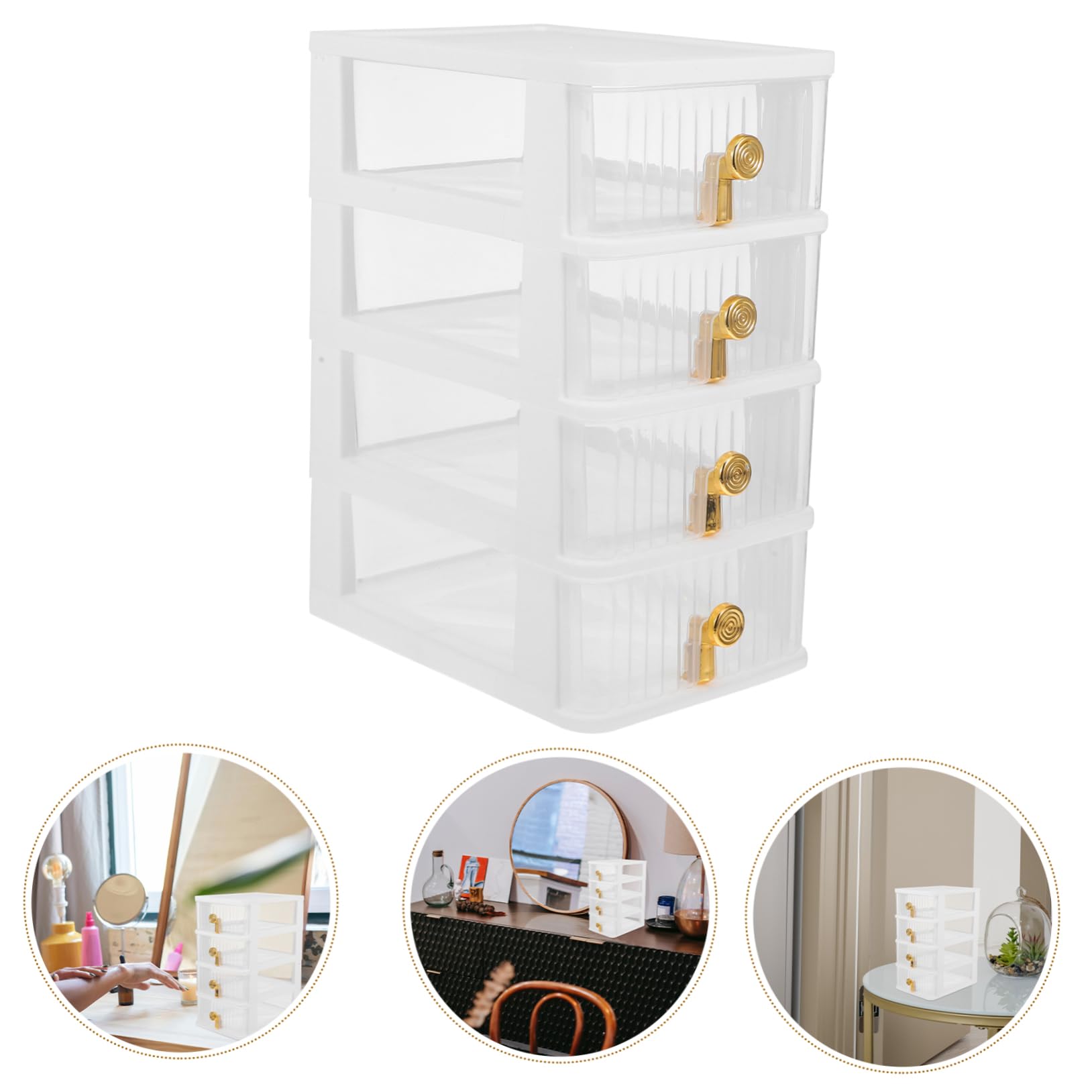 Caja Organizadora De Escritorio Transparente Diseño De Cajón Para Almacenamiento De Cosméticos Materiales De Oficina y Accesorios Medidas Para Mantener El Orden El Hogar y