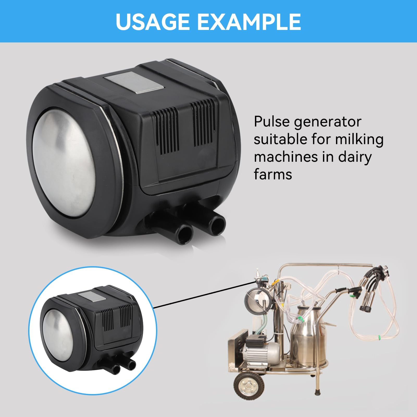 Pulsateur pour machine à traire les vaches, pulsateur électrique, pulsateur à 2 voies pour chèvres, pulsateur pneumatique en acier inoxydable, accessoires réglables pour machine à traire, pulsateur po