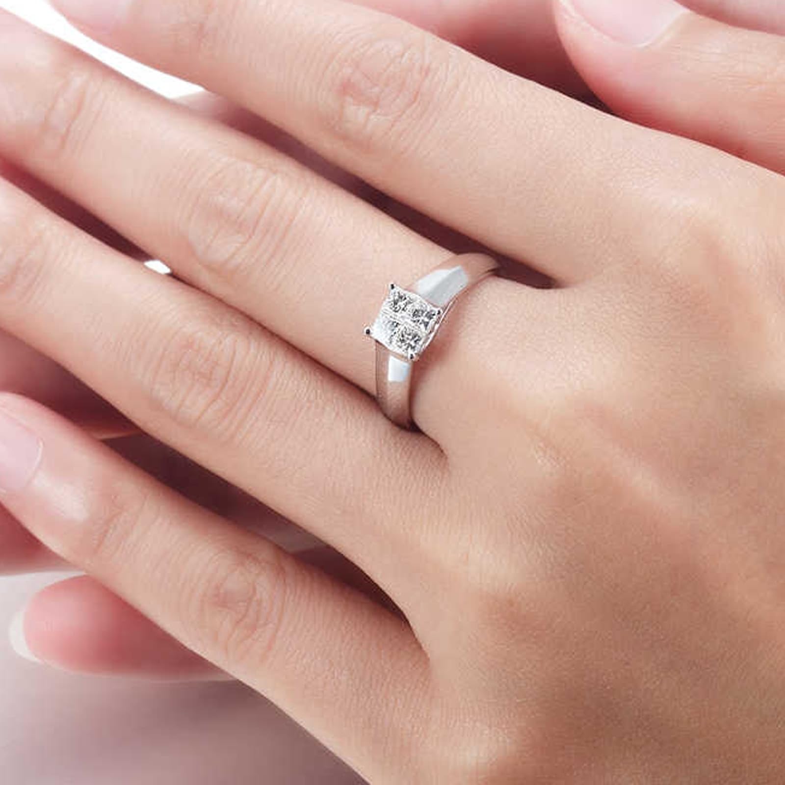 KnSam Prawdziwa biżuteria 950 Platinum/9K/14K/18K białe złoto, laboratoryjnie stworzona diamentowa obrączka klasyczna obrączka 18/14/9-karatowe złoto, rozm. 47-70