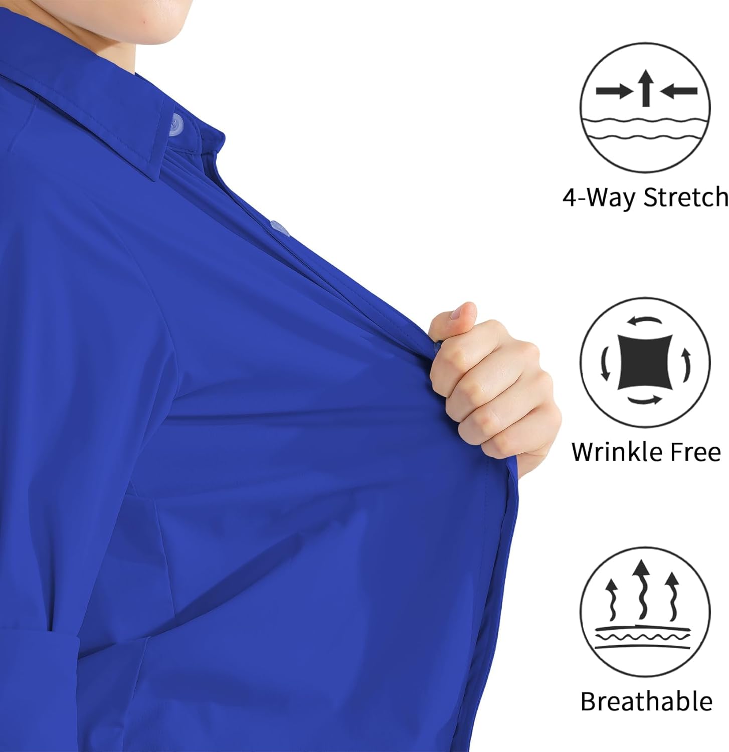 2T-16Y Boys' Stretch Long Sleeve Button Down Toddler Dress Shirt Wrinkle Free Oxford Uniform Shirt with Chest Pocket - Image 2