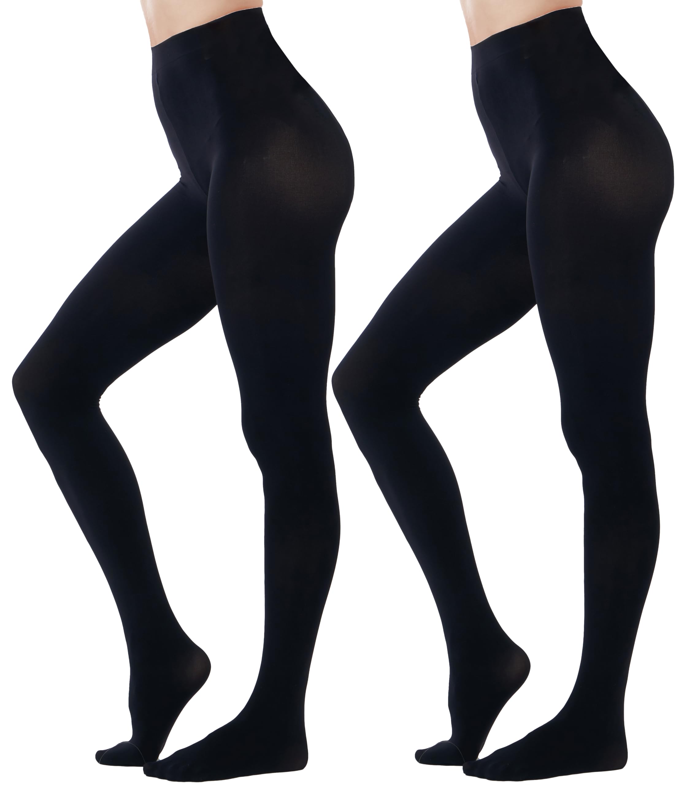 HeyUU Women's 80D Ultra Soft Opaque Tights, High Waist Solid Color Footed Pantyhose with 29 Colors