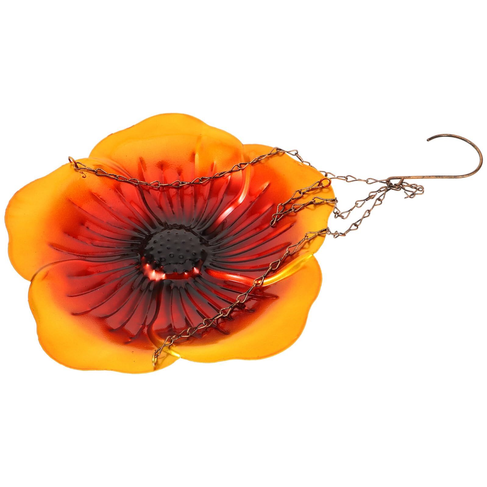 SHINEOFI Mangiatoia Uccellini Esterno in Metallo Forma di Fiore Appendibile con Gancio per Giardino e Cortile Decorazione Tradizionale Resistente e Facile da Pulire per Alimentazione