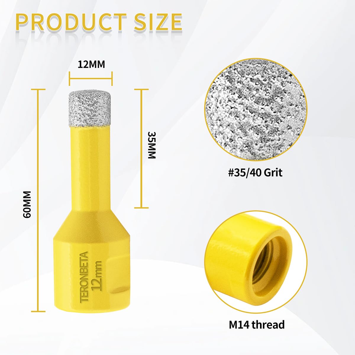 Teronbeta Diamond Core Drill Bit 12mm - Image 2