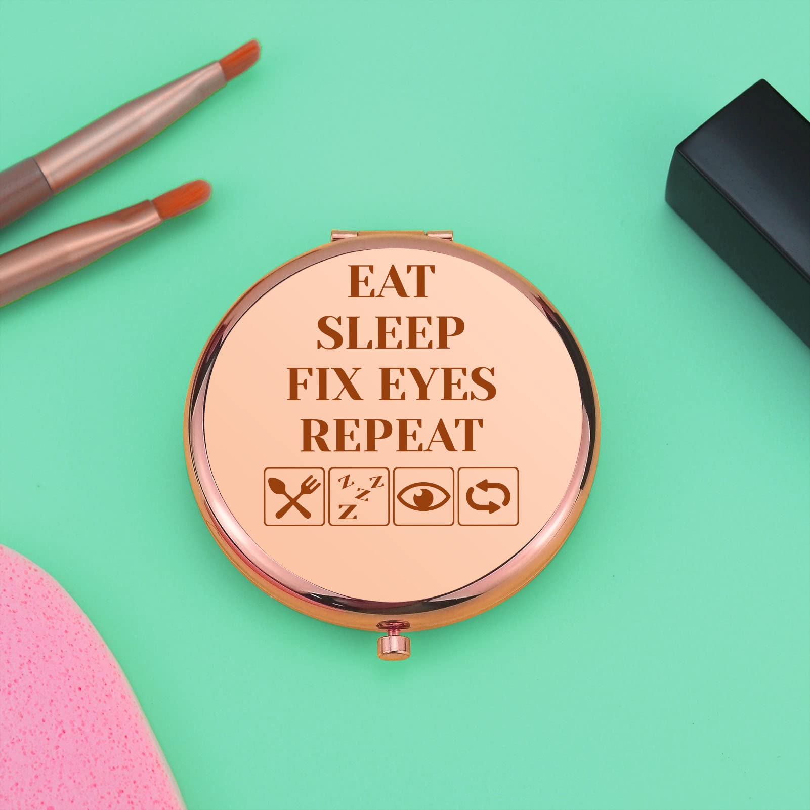 Optometrist Graduation Gift for Women Compact Makeup Mirror Eye Doctor Vision Gift Funny Optometry Appreciation Gifts Doctor Vision Gifts Thank You Presents Folding Makeup Mirror Birthday Retirement