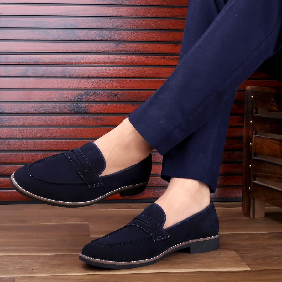 Image of WUGATTI Men's Suede Slip-On Comfortable & Office Wear Loafers