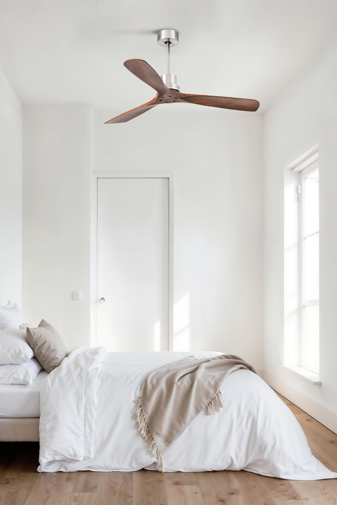 FARO Ventilatore da soffitto in nichel opaco Ø 132 cm, modello LANTAU DC