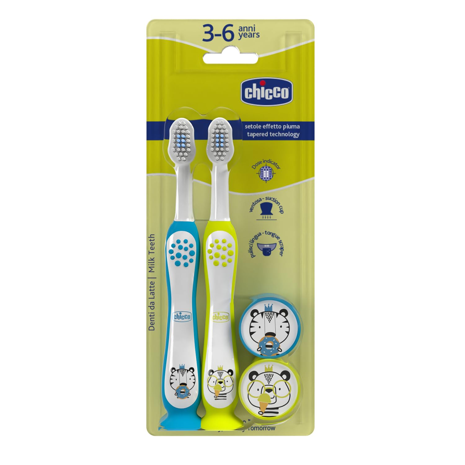 Chicco Azul/Verde Pack Cepillo Dental 3-6 Años 2Uds