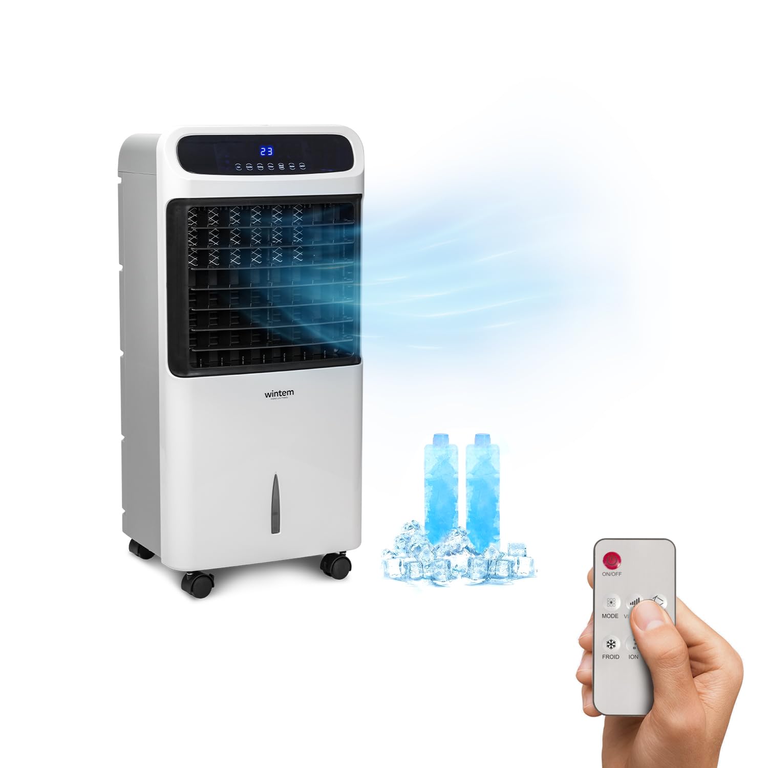Climatizzatore Portatile 4-in-1 80/2000W: Riscaldamento, Raffreddamento, Umidificatore e Purificatore d'Aria, Facile da Spostare - Ideale per Stanze fino a 80m², 61x32x33cm