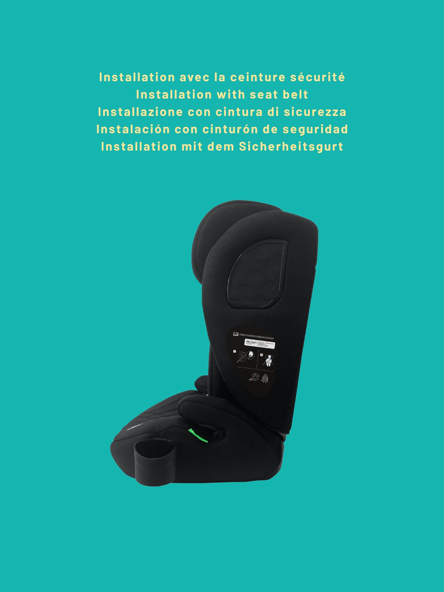 NANIA Sienna Seggiolino auto per bambini di taglia I 100-150 cm-Gruppo 2/3- circa 4-12 anni - Seggiolino con protezione laterale - Poggiatesta regolabile - Portabibite