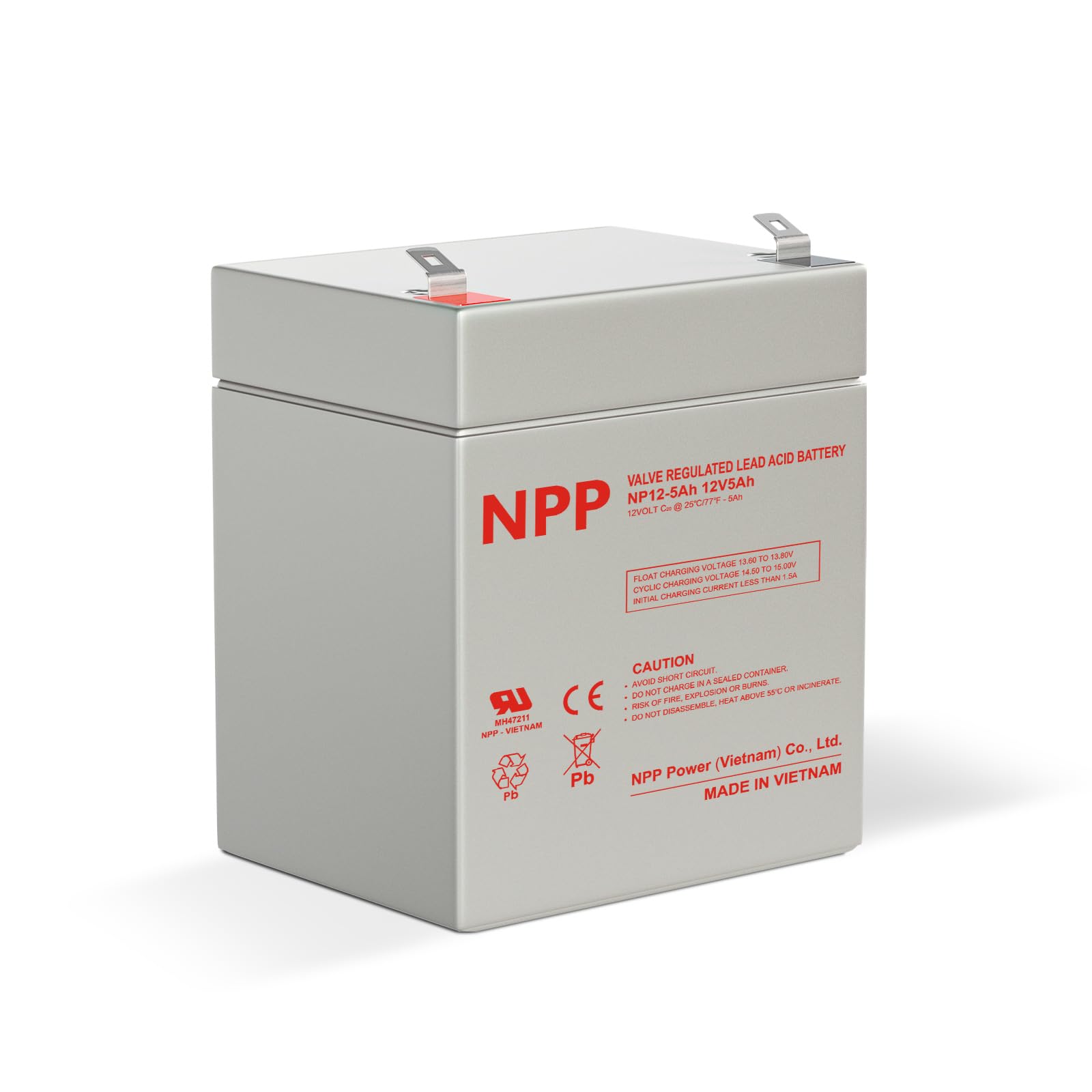 Amazon.com: NPP 12V 5Ah Battery AGM Rechargeable Replacement (F1