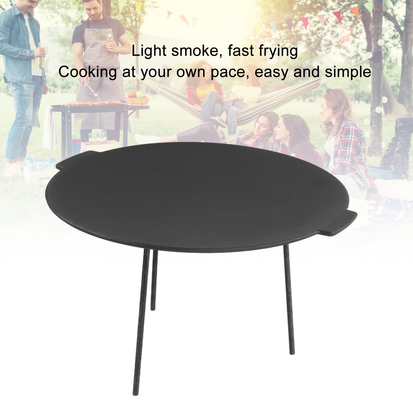 Patelnia Grillowa BBQ Nieprzywierająca, Trwała z żeliwa 47,5 X 44