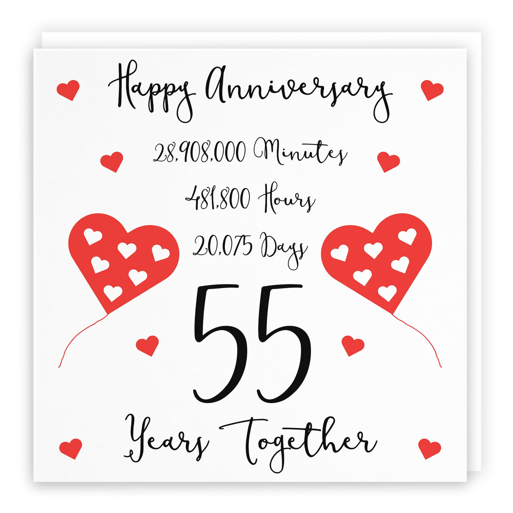 Hunts England - 55th Wedding Anniversary Card - 55 Years Together - Happy Anniversary - Timeless Collection - Fun Cute Card