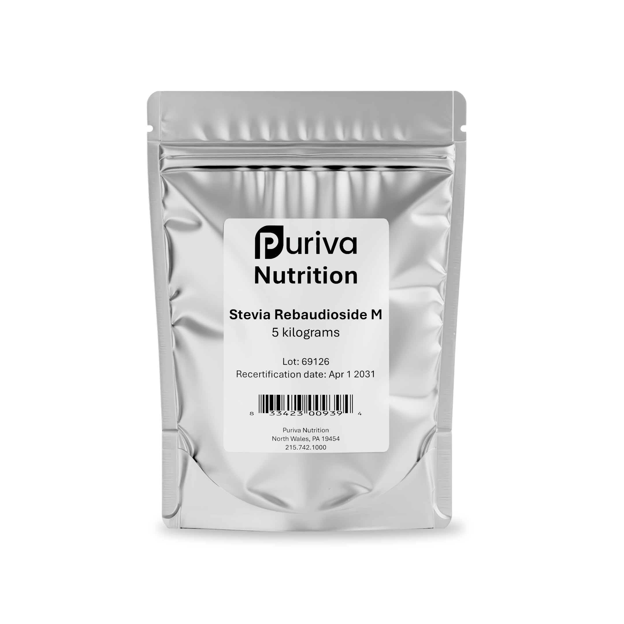 Stevia Reb M powder, (Reb-M | Rebaudioside M), 5 Kilograms, Puriva Nutrition