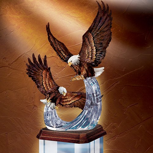 Escultura de Águila Iluminada para Mesa The Bradford Exchange miniatura 2