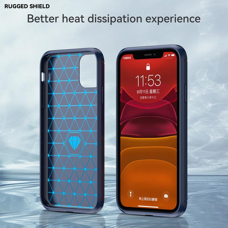 Image of Hybrid Carbon Fiber Back Case for iPhone 11 (Blue)