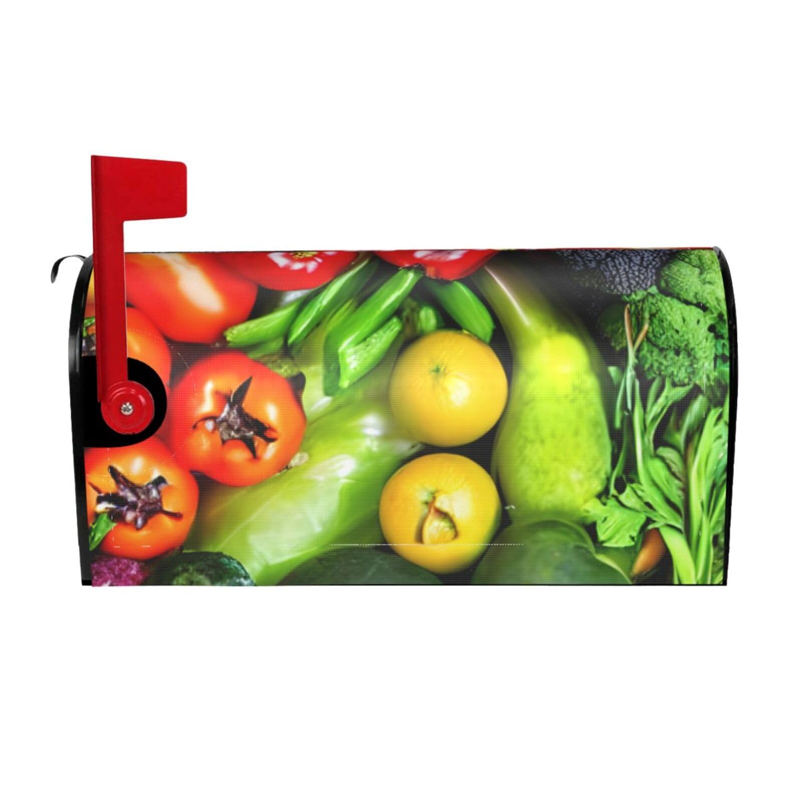 Fresh Vegetables Fruits Print Mailbox Cover Wraps Post Letter Box Cover Decor For Outside Garden Yard Farmhouse Home