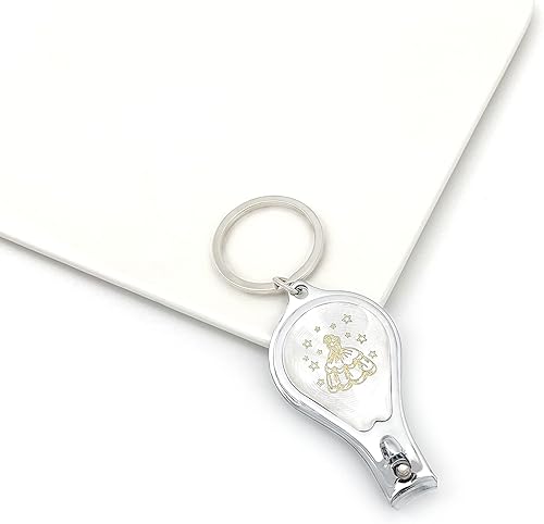 Miniatura 2 de 12 llaveros de Quinceañera Sweet 15 con cortaúñas y abridor de recuerdos de Sweet 15 Princesas cumpleaños fiesta recuerdo (dorado)