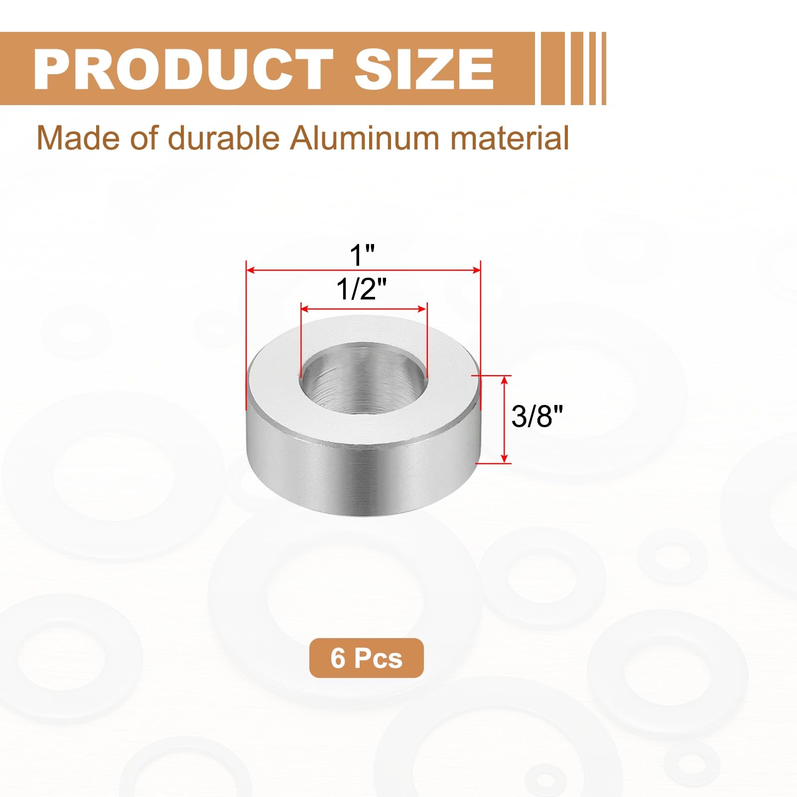 PATIKIL 6PCS Aluminum Spacers - Image 2