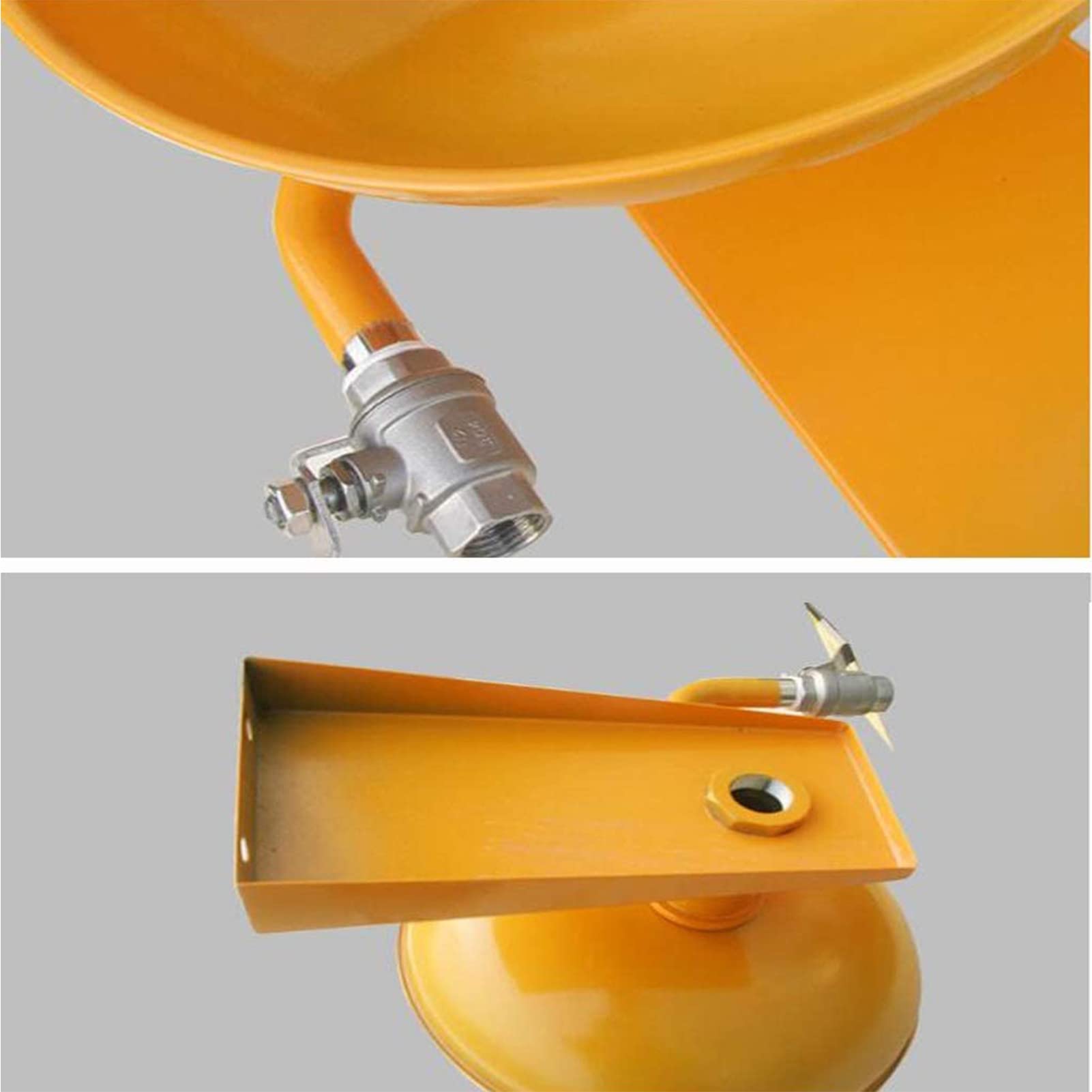 Station de lavage oculaire d'urgence murale en acier inoxydable 304, lave-visage et lave-yeux sûr, service de protection oculaire mural avec couvercle de protection pour usine chimique/usine/éco
