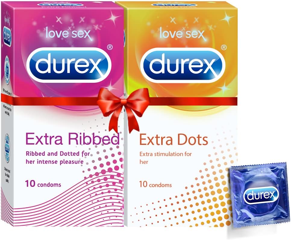 Pleasure Packs (Condoms - 10 Count (Extra Dots) & 10 Count (Extra Ribbed)