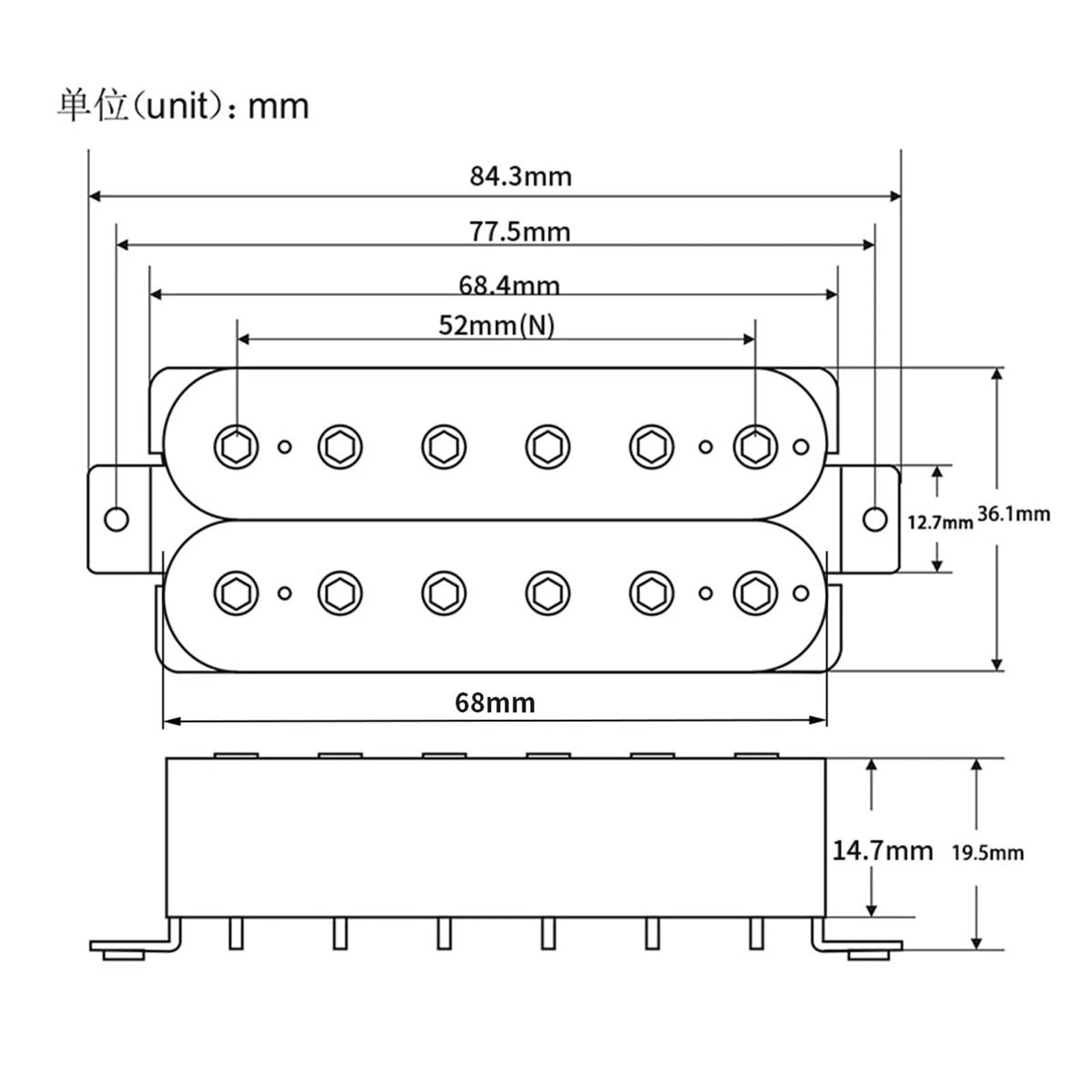 Pastilla De Guitarra Eléctrica Profesional Pastillas De Guitarra De Bobina Simple Pastilla Humbucker | 3 uds Alnico 5 negro 50 50 52mm para guitarra eléctrica SSH HSS