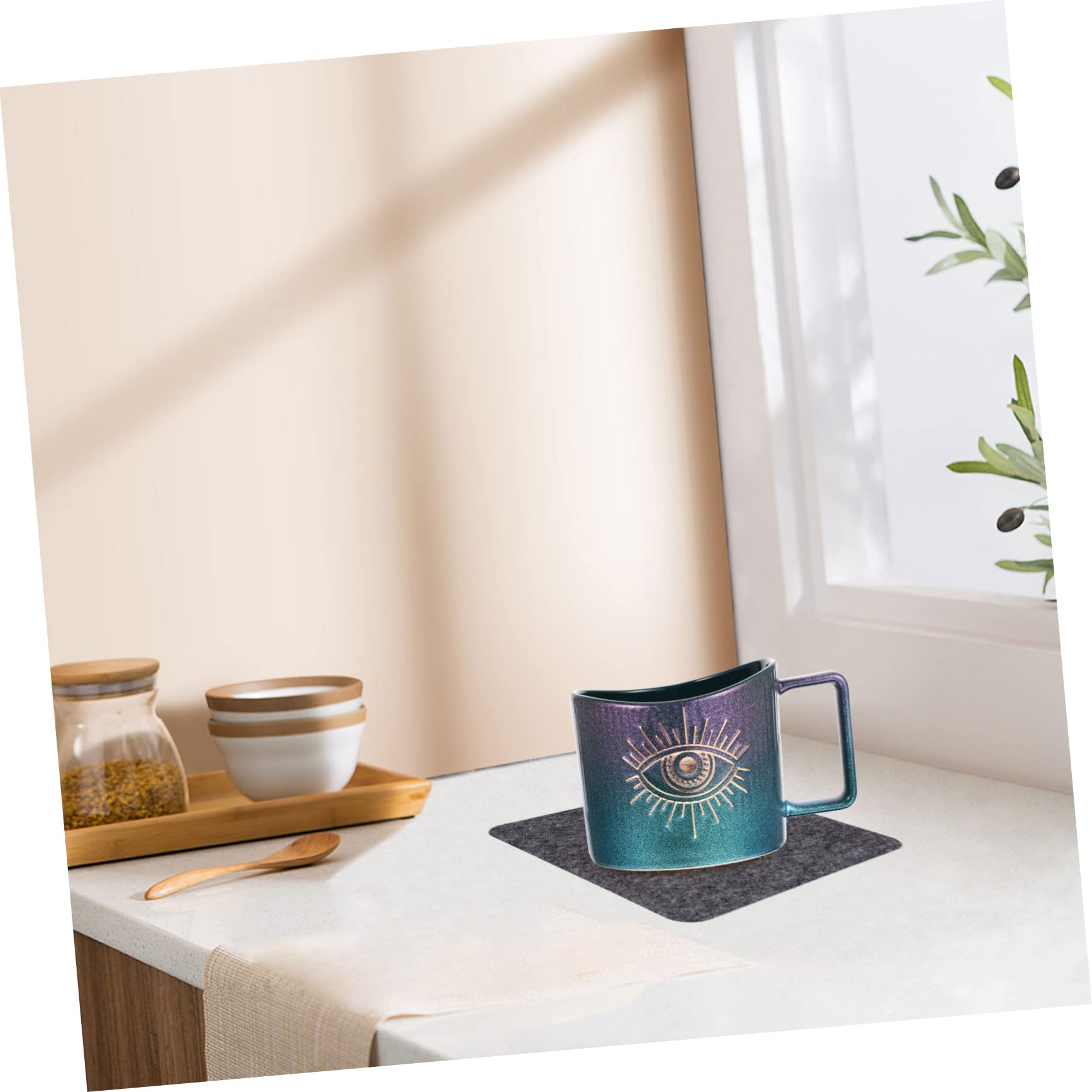 PRETYZOOM 12pièces sous-Verres Liège Et Feutre Set De Coupelles Décoratives pour Tasses De Thermique Et Esthétique pour Table à Manger