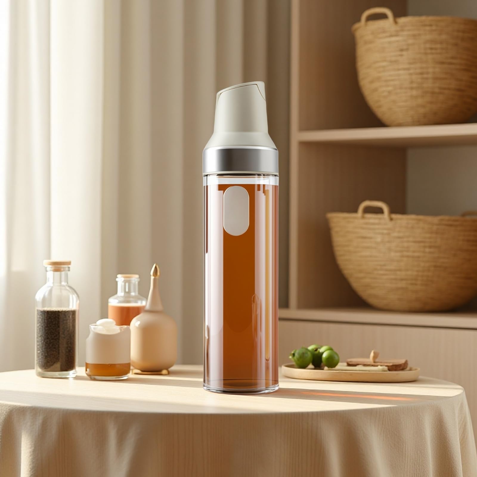 Honigspender, tropffrei, automatischer Klappdeckel mit 500 ml Ahornsirupflasche, 500 ml Olivenöl-Glasflasche, auslaufsicherer Honigglas, Essig-Küchenbehälter, 2 Stück