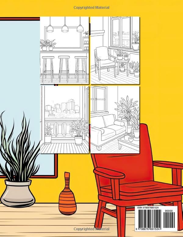 Interior Design Coloring Book: Minimalist Designs for Serenity: A Journey in Home Decor image 3
