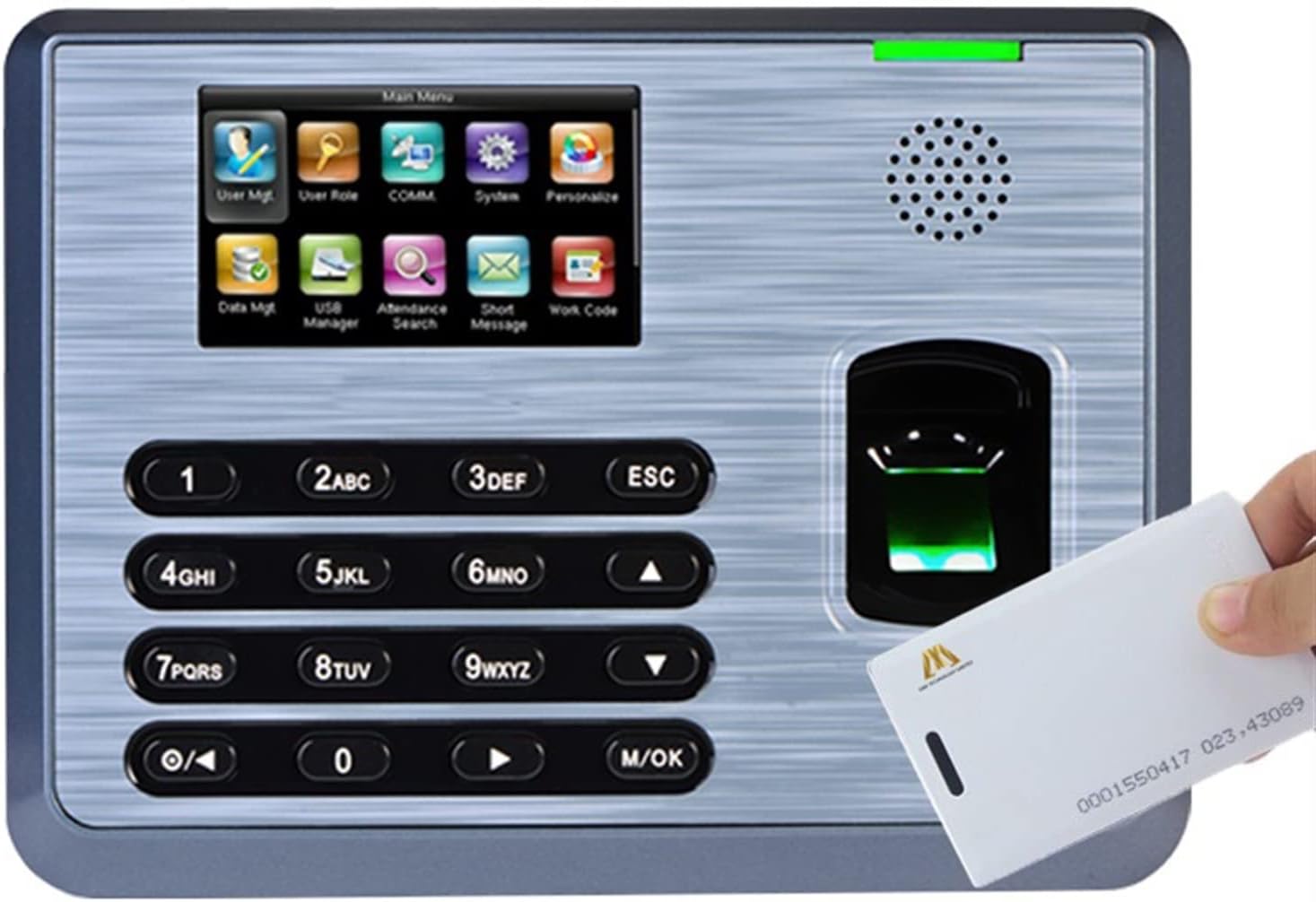వెనుకకు view of the TX628-WIFI Fingerprint Time Attendance System showing mounting points and ports