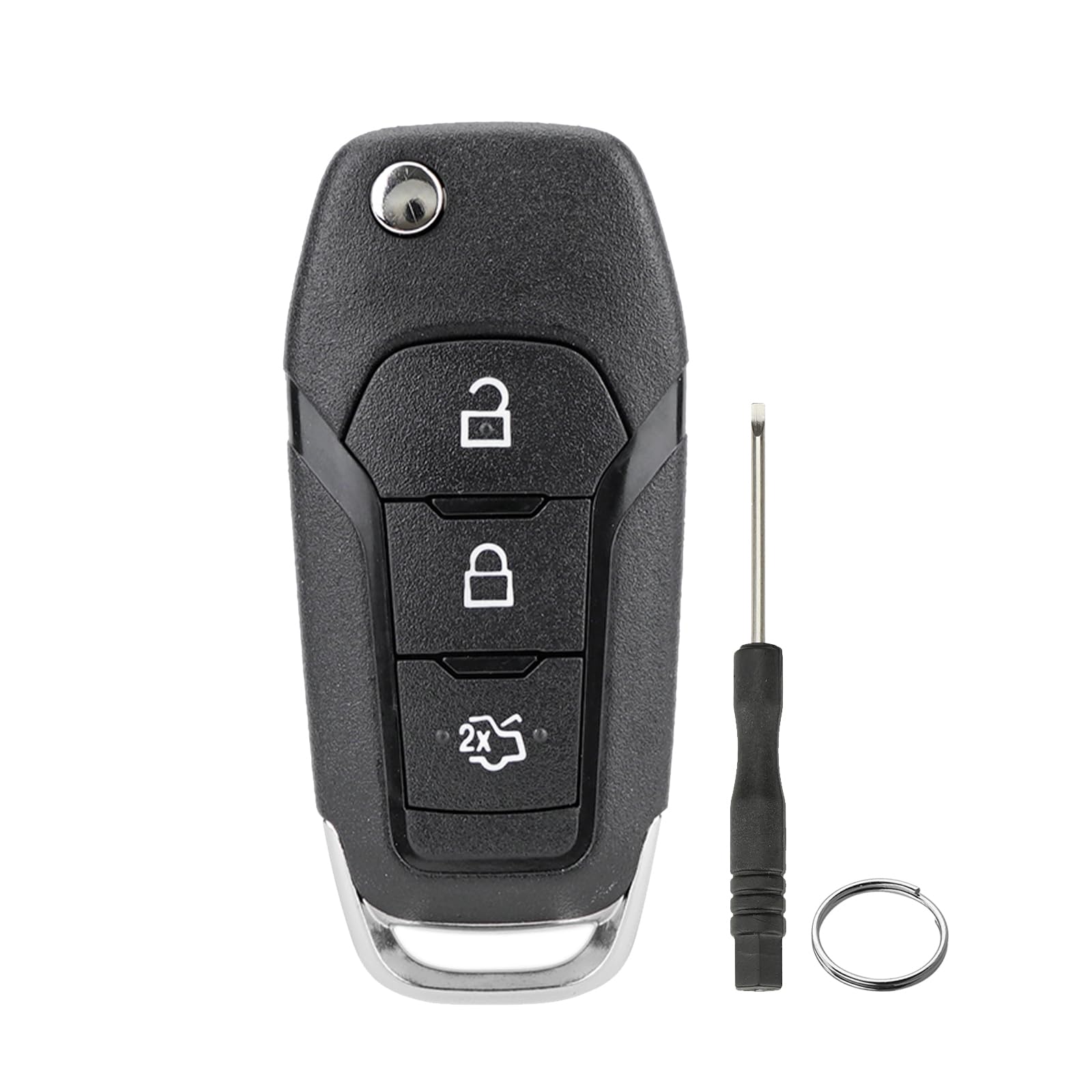 3 button Flip Car Key Fob Case Cover Replacement For Ford Fiesta Focus Transit Connect Ranger Mondeo MK5 Ka Key Case With Screwdriver key Ring