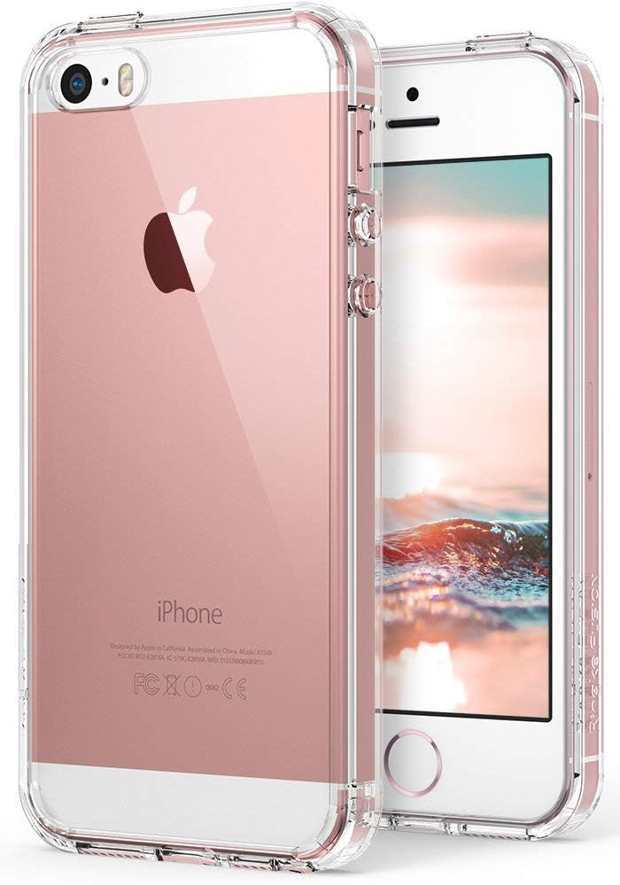 Ringke Fusion Compatible with iPhone SE Case, Crystal Clear PC Back TPU Bumper Drop Protection, Shock Absorption Technology for iPhone SE (2016), iPhone 5S (2013), iPhone 5 (2012) - Clear