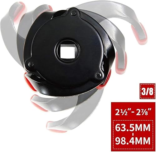 Miniatura 3 de Llave de filtro de aceite de 3 mandíbulas, llave de filtro de aceite universal unidireccional, rango de herramientas de 2.4 a 3.8 pulgadas, funciona