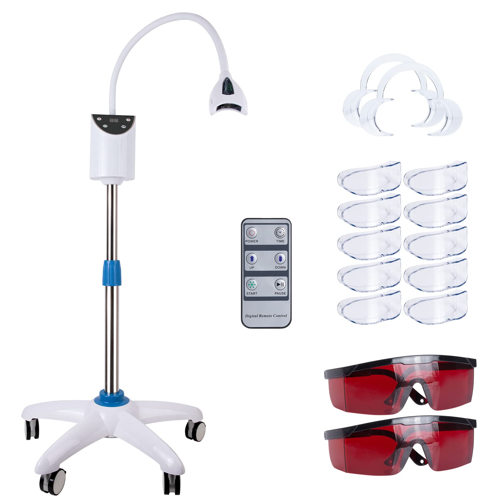 Zoom Teeth Whitening Lamp - Professional Teeth Whitening Machine with Adjustable Stand, Mobile Tooth Bleaching Accelerator System with Cold Blue Light for Dental Clinic/Beauty Salon