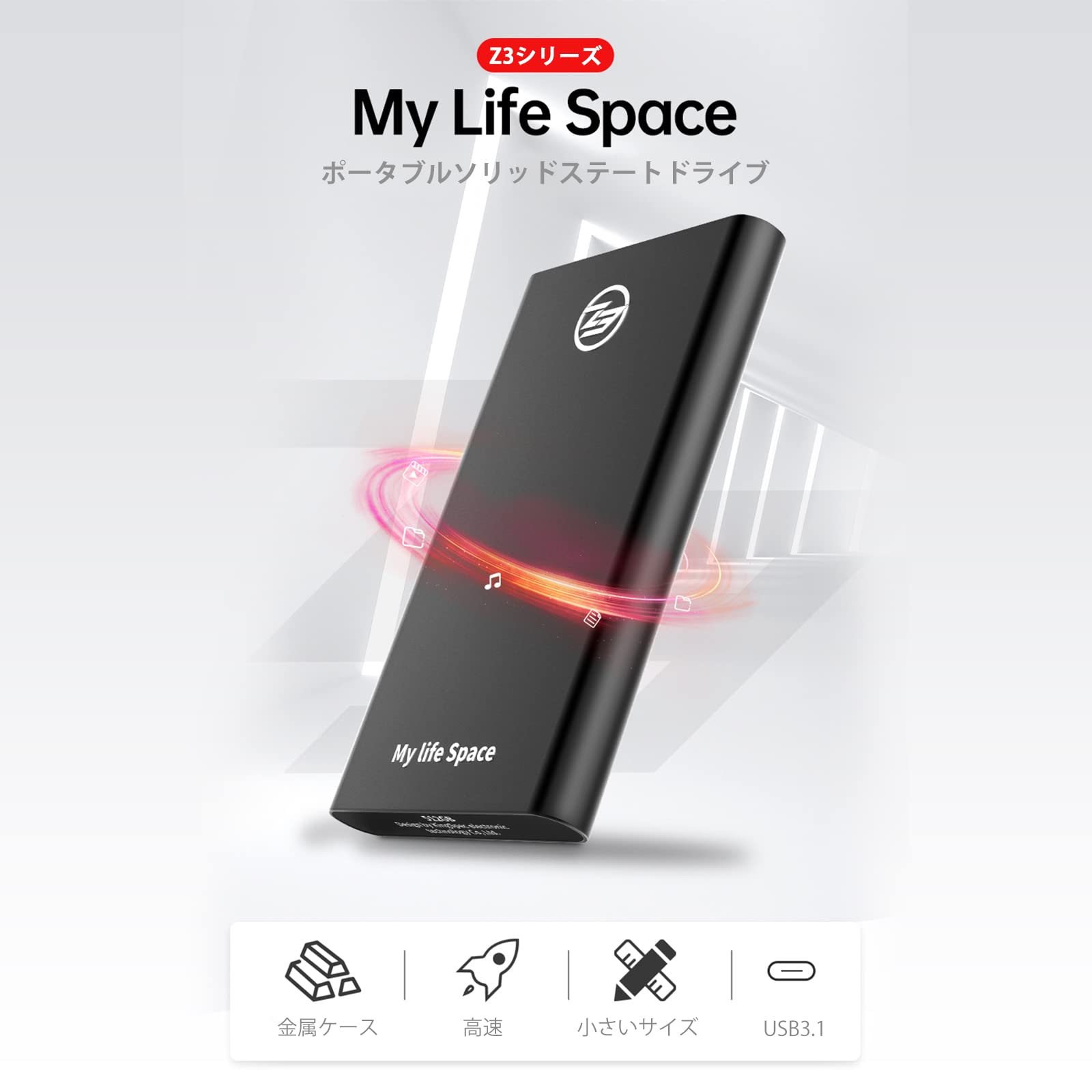 Amazon | KingSpec 外付けSSD 960GB ポータブルSSD コンパクト