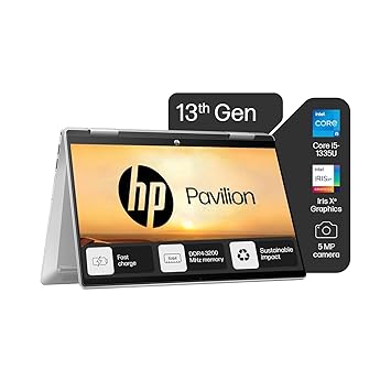 HP Pavilion x360, 13th Gen Intel Core i5-1335U (16GB DDR4, 512GB SSD) FHD, IPS, Micro-Edge, 14"/35.6cm, Touchscreen 2-in-1, Win11, Office21, Silver, 1.51kg, ek1074TU, Iris Xe, FPR, 5MP Camera Laptop - image, photos