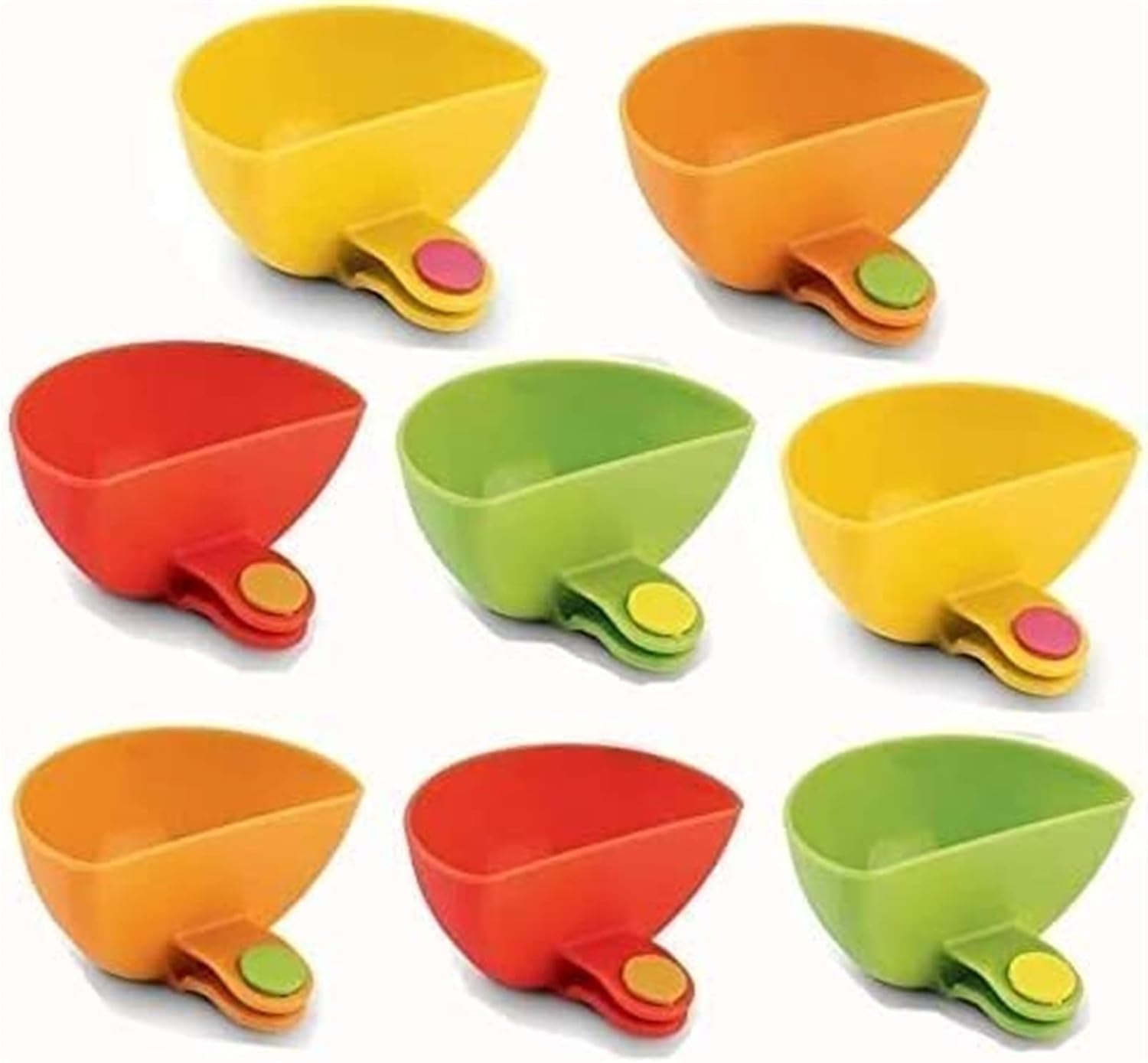 Seasoning Pot,Spice Jar,Spice Jar,8 Pcs Dip Clips Dip Holders Tomato Sauce Salt Vinegar Sugar Flavor Spices Dip Container Bowl,Assorted Colors