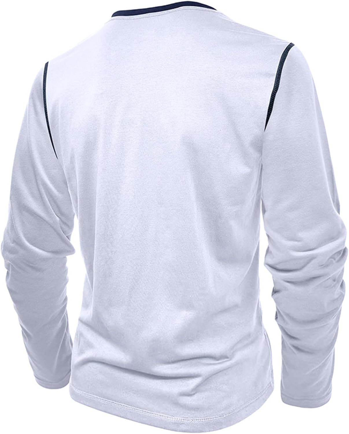 MARSVOVO Fashion Henley Shirts for Men Collared Classic Long Sleeve Shirts Casual Business Basic Tops - Image 3