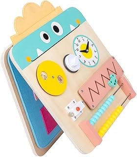 Hohopeti Quebra-Cabeça Placa Ocupada Crianças Brinquedos Educativos Brinquedos Infantis Brinquedos De Madeira Placa Ocupada Infantil De Madeira Placa De Atividade De 4 Lados Brinquedo De