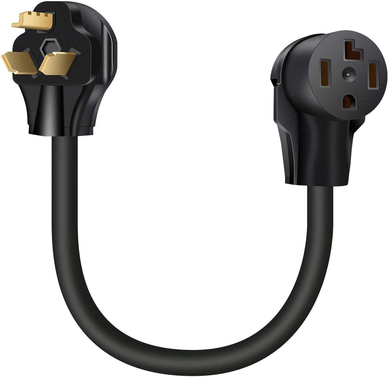 10-30P 3-Pin Male 220/250V Plug To 14-30R 220/250V Female 4-Prong Receptacle Socket Outlet Adapter, Electrical Dryer Power Connector Cord Converter NEMA FX1252