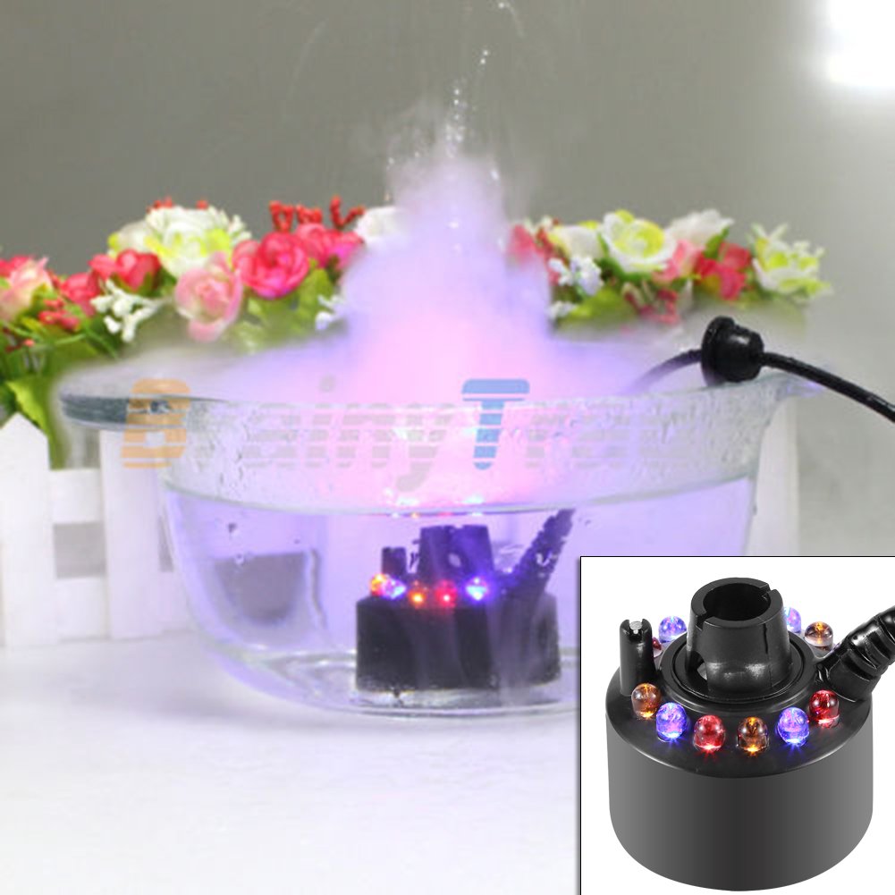 Haofy Atomizzatore per Creatore di Nebulizzazione d'Acqua 12LED - Adatto per Serbatoi di Piscine da Interno [EU Plug]