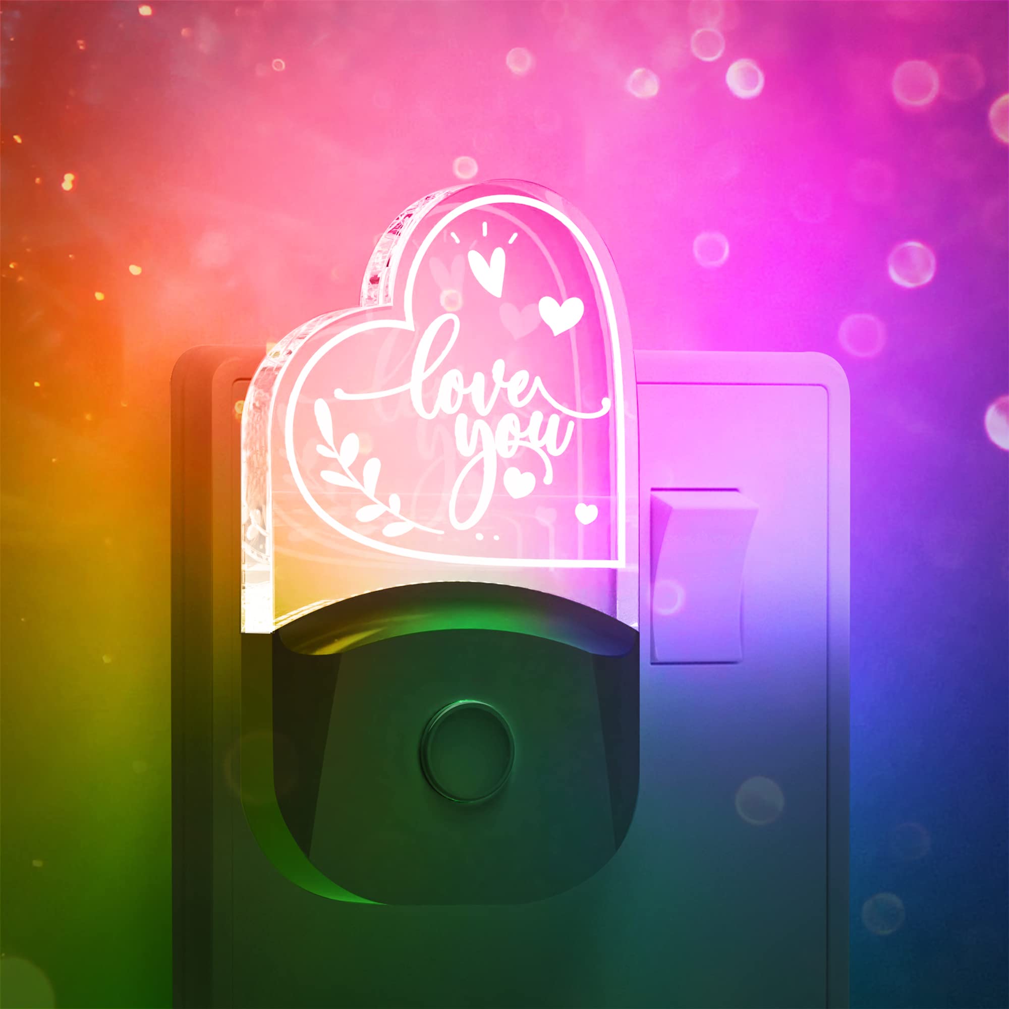 LOHAS-LED Night Light, Mothers Day Gift, LED Night Light for Adults, Dusk to Dawn, RGB+Warm White 3000K, Heartwarming Gifts for Mom, Dad, Wife, Teacher