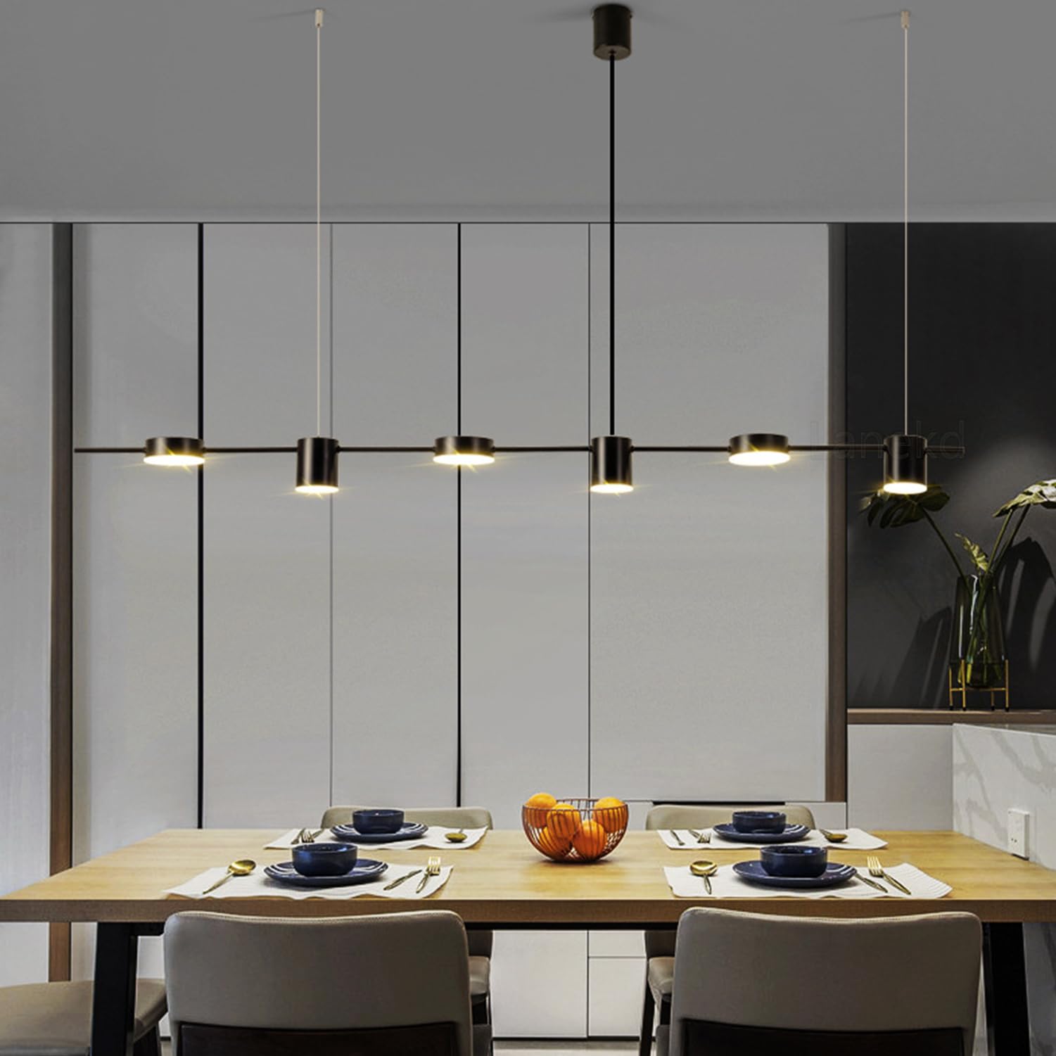 Lampadario Moderno Cucina LED Lampada a Sospensione Tavolo da Pranzo Lampadari Moderni Design Dimmerabile 3000K/4500K/6000K Luce per Salotto Ufficio Sala Regolabile in altezza Lampade da soffitto