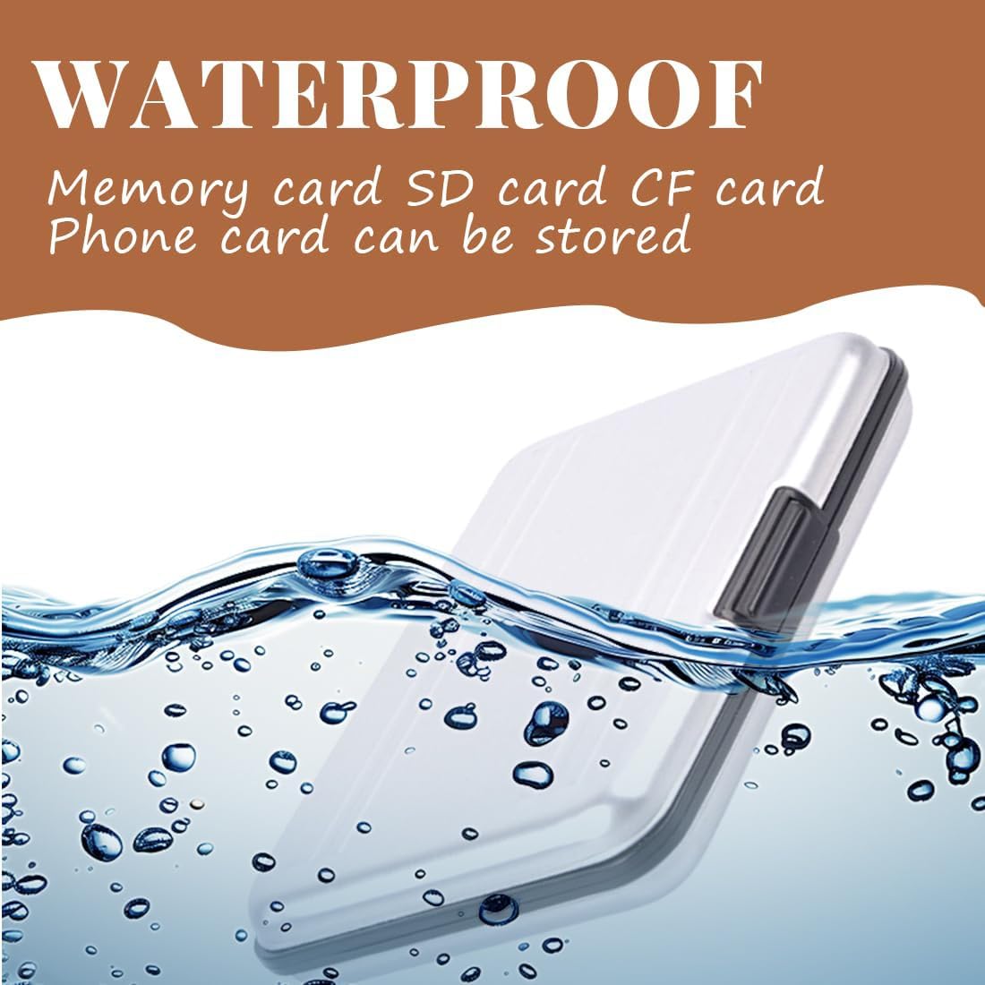 NJCXOLA 8 Scomparti Custodia per Schede di Memoria, 8 Schede SD e 8 Micro SD, per SDXC, SDHC, SD, Resistente all'Acqua, Antiurto (Nero)