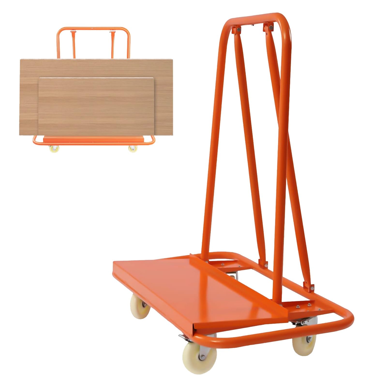 Carrito de paneles de yeso, carrito resistente con 4 ruedas universales, soporta hasta 2200 libras, camión portátil con panel de placa para transportar varias placas