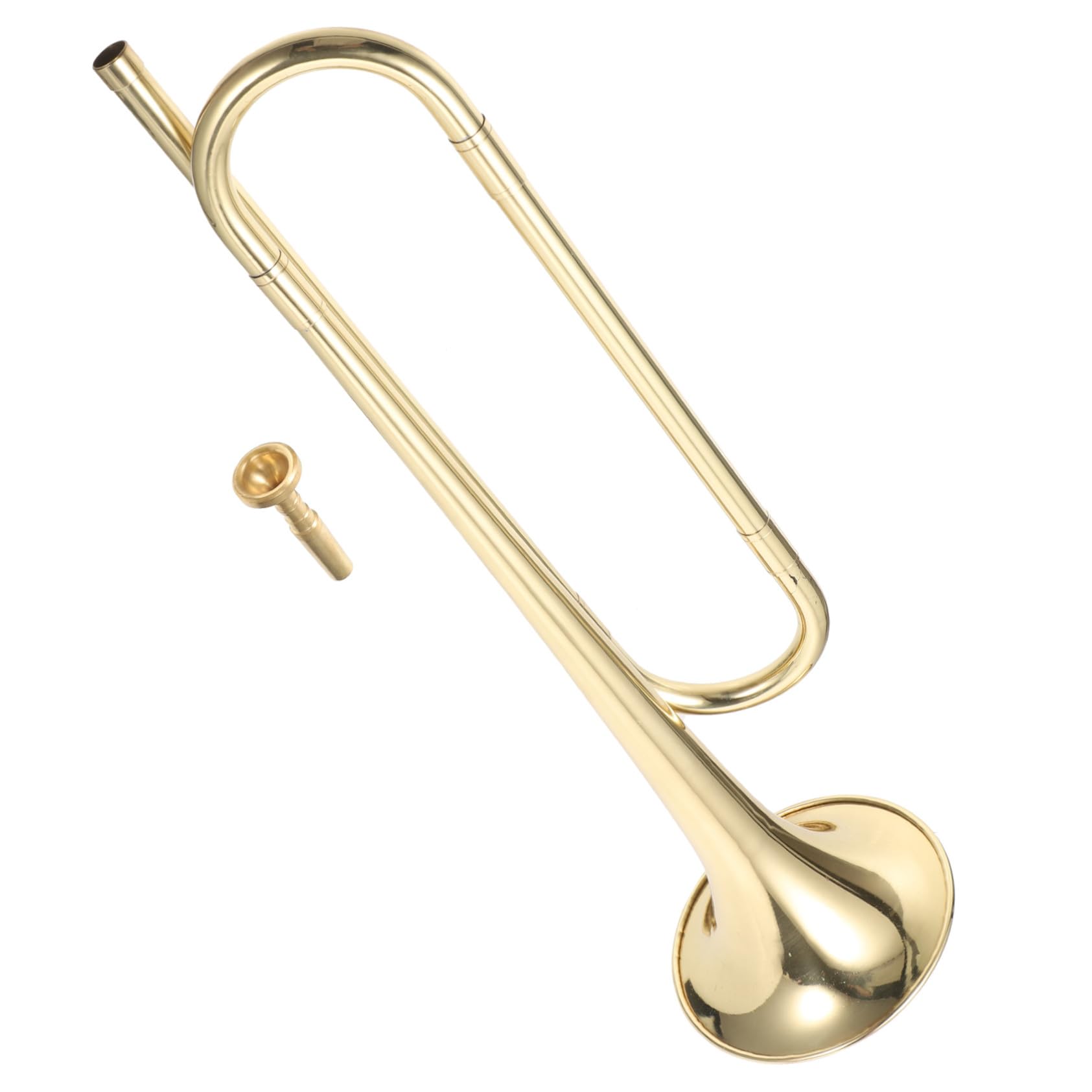 TOYANDONA Trompeta de Latón Dorado y Función Decorativa Diseño Creativo para Niño Bemol Adecuado para Estudiantes y Principiantes en Instrumentos Musicales
