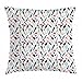 Ambesonne Hair Salon Throw Pillow Cushion Cover, Combination of Beauty Salon Combs Hair Dryer Hair Brush Mirror and Scissor, Decorative Square Accent Pillow Case, 24