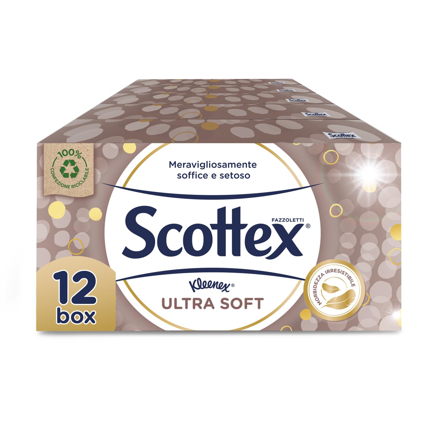 Scottex Ultra Soft Box pañuelos, 12 cajas de 80 pañuelos