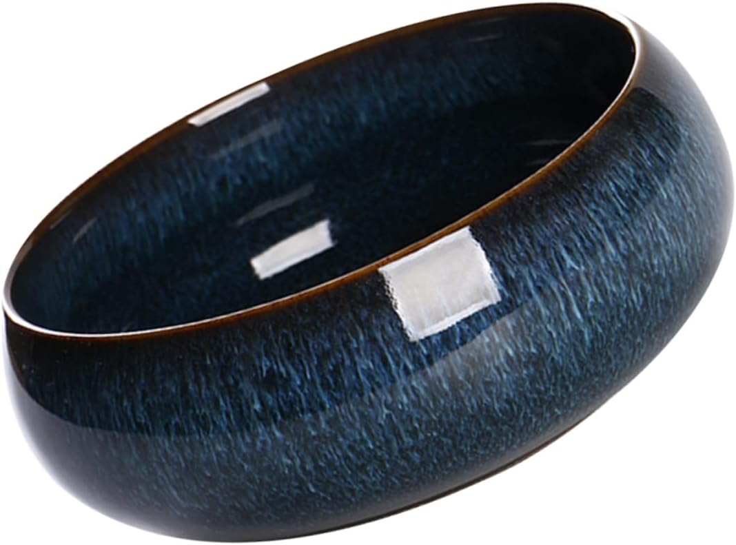 Hemobllo Kiln Altered Glaze Ceramic Tea Cup Washing Bowl for Chinese Tea Set Storage Container Classic Retro Design Smooth Lines Multi Cup Capacity